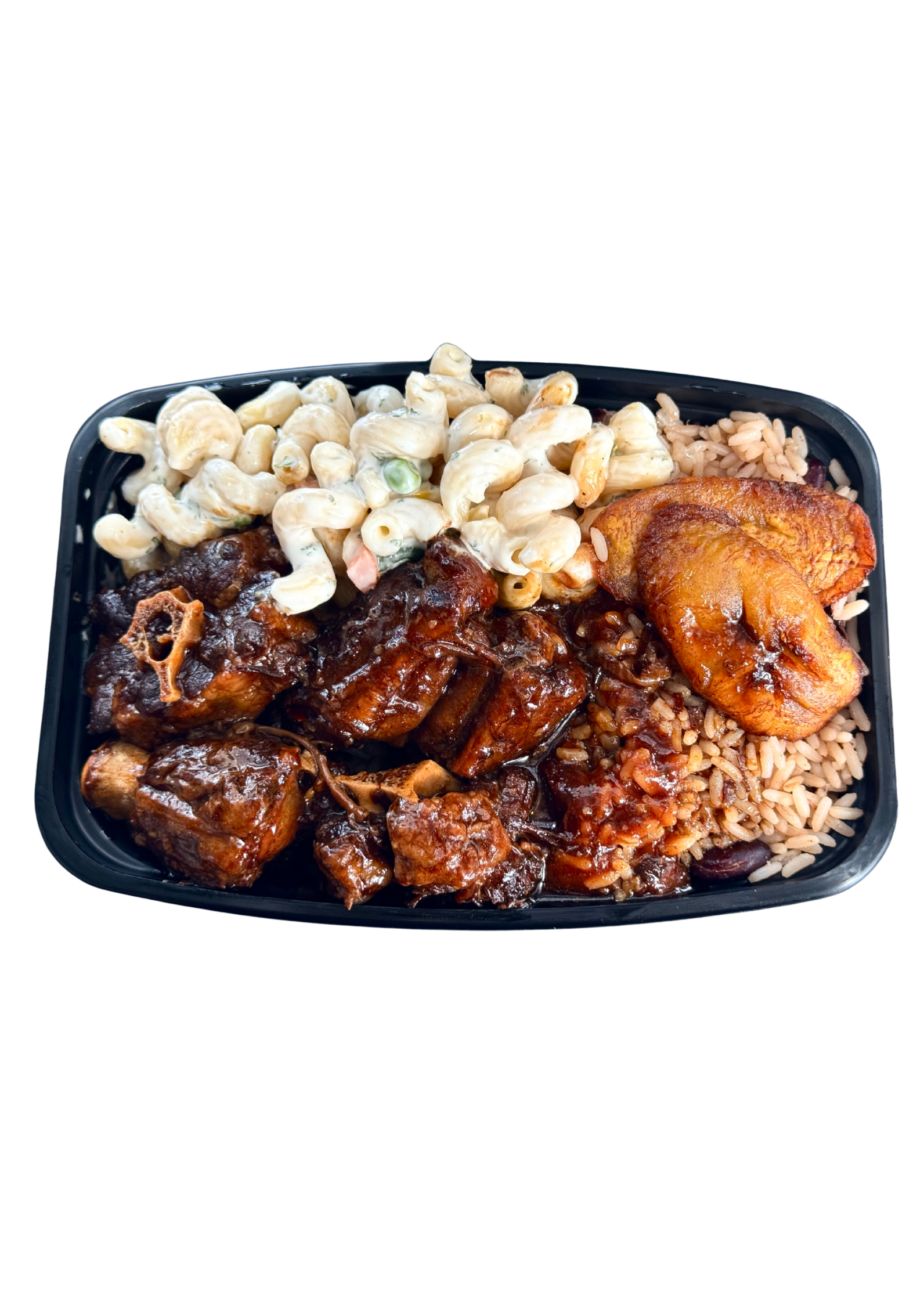 Jamaican oxtail meal from Scrape Yuh Plate